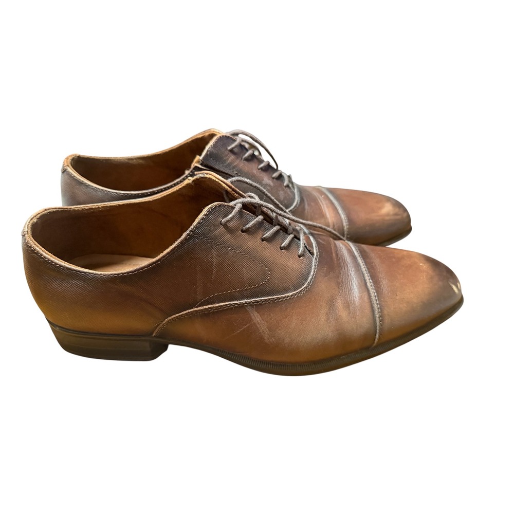 ALDO Men's Brown Cap Toe Leather Oxford Dress Shoes Size 8